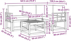 vidaXL Σειρά Καναπέ Εξωτερικού με μαξιλάρι 5 pcs Λευκό και Μπεζ