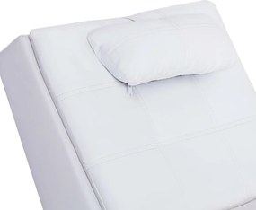 vidaXL Πολυθρόνα/Ανάκλιντρο Μασάζ Λευκή Συνθετικό Δέρμα με Μαξιλάρι