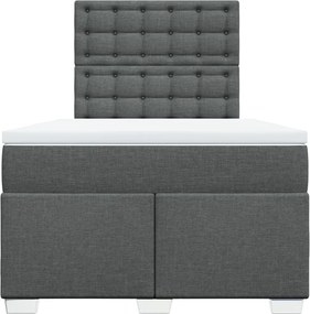vidaXL Κρεβάτι Boxspring με Στρώμα Σκούρο Γκρι 120x190 εκ Υφασμάτινο