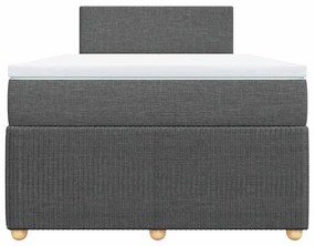vidaXL Κρεβάτι Boxspring με Στρώμα Σκούρο Γκρι 120x190 εκ Υφασμάτινο