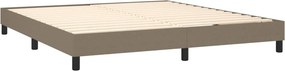 vidaXL Κρεβάτι Boxspring με Στρώμα Taupe 180x200 εκ. Υφασμάτινο