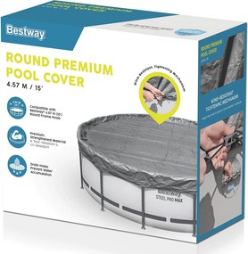 Bestway Κάλυμμα Πισίνας Ø4,57 μ Γύρος Πολυεστέρας Γκρι