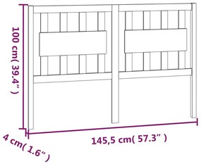 vidaXL Κεφαλάρι Κρεβατιού Λευκό 145,5x4x100 εκ. από Μασίφ Ξύλο Πεύκου