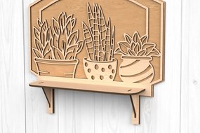 Intra απο ξύλο plywood 3mm-4mm πάχος – Ράφι τοίχου φυτών – Αρχείο κοπής με λέιζερ Δίασταση  40x30 cm INTRAFABR-118542160