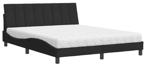 vidaXL Κρεβάτι με Στρώμα Μαύρο 160x200 εκ. Βελούδινο