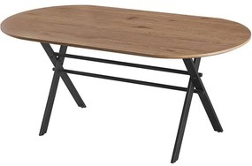 Τραπέζι Metron 02-0617 180x90x76cm Sonoma-Black Particle Board, Metal