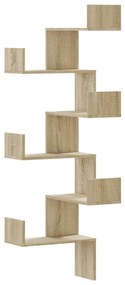 vidaXL Γωνιακή Ραφιέρα Τοίχου Sonoma Δρυς 45x45x147 εκ. Επεξ. Ξύλο