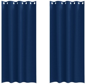 vidaXL Κουρτίνες 2 pcs Σκούρο Μπλε 225 x 140 εκ. Πολυεστέρας