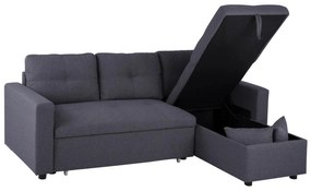 Γωνιακός καναπές - Κρεβάτι WAYNE Ύφασμα Γκρί 224x147x85Υ εκ. 224x147x85 εκ.