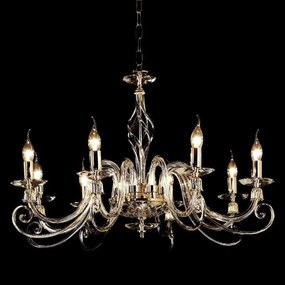 Φωτιστικό Οροφής 1306/8L LP Gold Ondaluce Glass