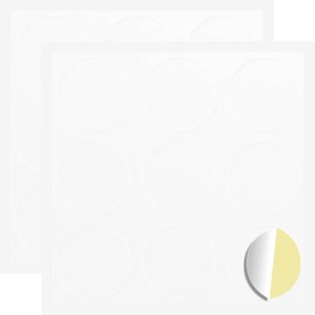 vidaXL Αυτοκόλλητο 2 pcs Λευκό Ø 20 x 0,5 mm Χαρτί