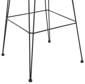 Σκαμπό Μπαρ ALLEGRA C5452.11 Μεταλλικό με Μπέζ Wicker &amp; Μαύρο Μαξιλάρι 52x51x103Y εκ 52x51x103 εκ.