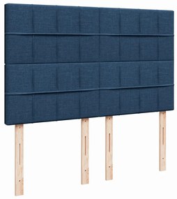 vidaXL Κρεβάτι Boxspring με Στρώμα Μπλε 160x200 εκ. Υφασμάτινο