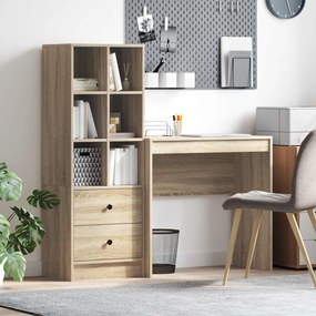 vidaXL Γραφείο με συρτάρι με ράφι με αποθήκευση 2 pcs Δρύς Sonoma