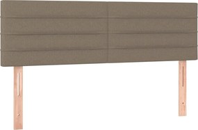 vidaXL Κρεβάτι Boxspring με Στρώμα Taupe 140x190 εκ. Υφασμάτινο