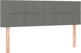 vidaXL Κρεβάτι Boxspring με Στρώμα Σκούρο Γκρι 140x200 εκ Υφασμάτινο