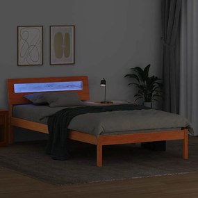 vidaXL Σκελετός Κρεβατιού Καφέ κεριού 90 x 200 cm Μασίφ ξύλο πεύκου