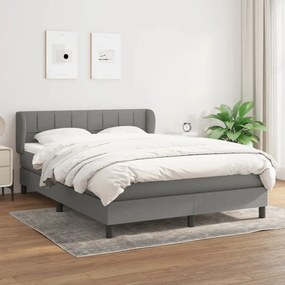 ΚΡΕΒΑΤΙ BOXSPRING ΜΕ ΣΤΡΩΜΑ ΣΚΟΥΡΟ ΓΚΡΙ 140X190 ΕΚ. ΥΦΑΣΜΑΤΙΝΟ 3126238