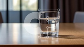 Intra Συλλεκτικό Ξύλινο Παζλ Plywood  4mm - Ποτήρι νερό σε ένα ξύλινο τραπέζι Σε Ξύλινο Κουτί - Διαστάσεις: 10x10 cm – 25 κομμάτια