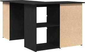 vidaXL Γραφείο με ράφι Μαύρη Οξυά 145 x 100 x 76 εκ Επεξεργασμένο ξύλο