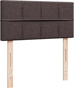 vidaXL Κρεβάτι Boxspring με Στρώμα Σκούρο Καφέ 80x200 εκ. Υφασμάτινο