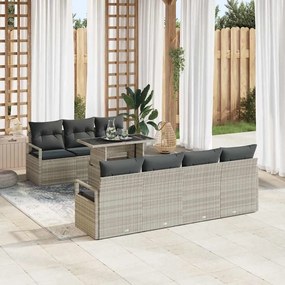 vidaXL Σετ Καναπέ Κήπου 8 pcs Ανοιχτό γκρι 100 x 55 x 73 εκ