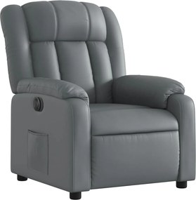 vidaXL Πολυθρόνα Ηλεκτρική Ανακλινόμενη Γκρι από Συνθετικό Δέρμα