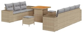 vidaXL Σετ Καναπέ Κήπου 10 pcs Μπεζ συνθετικό ρατάν