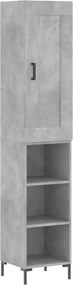 vidaXL Ντουλάπι Γκρι Σκυροδέματος 34,5x34x180 εκ. Επεξεργασμένο Ξύλο