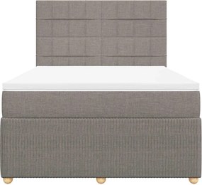 vidaXL Κρεβάτι Boxspring με Στρώμα Taupe 140x200 εκ. Υφασμάτινο