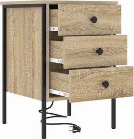 vidaXL Κομοδίνο 2 pcs Δρύς Sonoma 42 x 41 x 61 εκ Επεξεργασμένο ξύλο