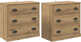 vidaXL Παραδοσιακά Πλευρικά Έπιπλα 2 pcs Artisan Oak