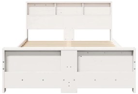 vidaXL Σκελετός Κρεβατιού Λευκό 140 x 190 cm Μασίφ ξύλο πεύκου