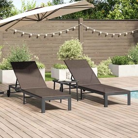 vidaXL Ήλιο-κρεβάτι 2 pcs Καφέ 40 x 39 x 40.5εκ συνθετικό ρατάν