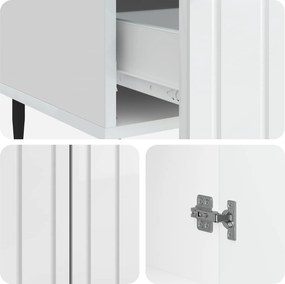 vidaXL Πλαϊνό γραφείο Γυαλιστερό Λευκό 66 x 34,5 x 97 εκ.