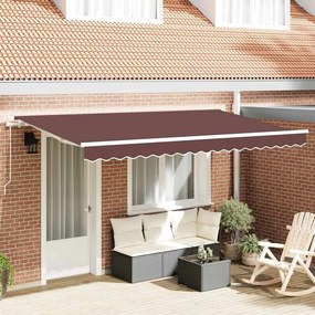 vidaXL Αναδιπλούμενη τέντα Καφέ 400 x 200 cm ύφασμα