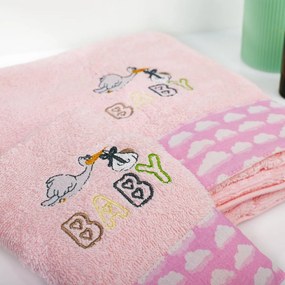 Παιδικές Πετσέτες (Σετ 2τμχ) Dimcol Stork 192 Pink