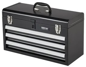 VEVOR Tool Box 20.5-inch Portable Metal Tool Box with 3 Drawers Tool Organizer