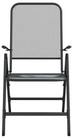 vidaXL Σετ Τραπεζαρίας Κήπου 7 Τεμαχίων Ανθρακί από Μεταλλικό Πλέγμα