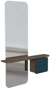 Καθρέπτης Τοίχου One More Look 5820C5620-4 78x15x118cm Dark Oak-Petrol Umage Steel,Wood