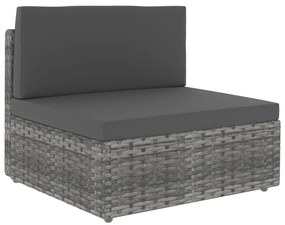 vidaXL Καναπές Μεσαίος Τμηματικός Γκρι από Συνθετικό Ρατάν