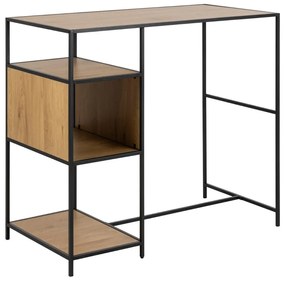 Τραπέζι μπαρ Oakland H164, 105x60x120cm, Ινοσανίδες μέσης πυκνότητας, Μέταλλο, Μαύρο, Άγρια δρυς