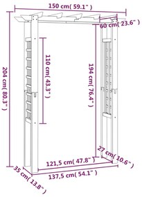 ΠΕΡΓΚΟΛΑ ΕΙΣΟΔΟΣ - ΑΨΙΔΑ 150 X 50 X 200 ΕΚ. ΕΜΠΟΤΙΣΜΕΝΟ ΞΥΛΟ 41912