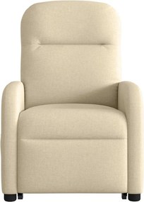 vidaXL Πολυθρόνα Ανακλινόμενη με Ανύψωση Κρεμ Υφασμάτινη