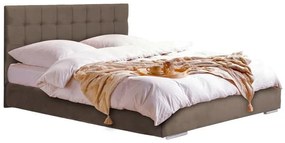 Επενδυμένο Κρεβάτι New Cagliari Fylliana Μπέζ - Καφέ 90x200 εκ. 99x214x115 εκ.