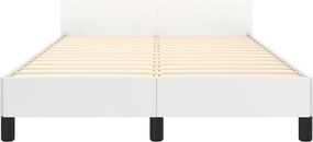 vidaXL Πλαίσιο Κρεβατιού χωρίς στρώμα Λευκό 120x190 εκ.Συνθ. Δέρμα