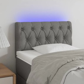 Κεφαλάρι Κρεβατιού LED Σκούρο Γκρι 80x7x78/88 εκ. Υφασμάτινο - Γκρι