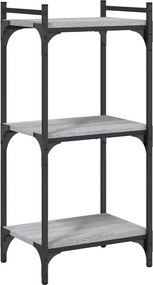 vidaXL Βιβλιοθήκη 3 Επιπέδων Γκρι Sonoma 40x30x86 εκ. Επεξεργ. Ξύλο