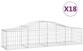 vidaXL Συρματοκιβώτια Τοξωτά 18 τεμ. 200x50x40/60 εκ. Γαλβαν. Ατσάλι