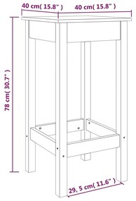 vidaXL Καρέκλες Μπαρ 2 τεμ. 40x40x78 εκ. Μασίφ Ξύλο Πεύκου